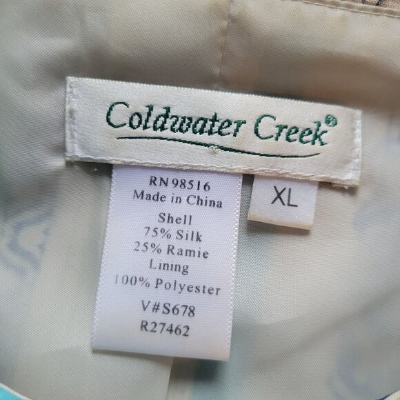 Coldwater Creek XL Silk & Ramie Patchwork Button-Up Jacket - Picture 4 of 6